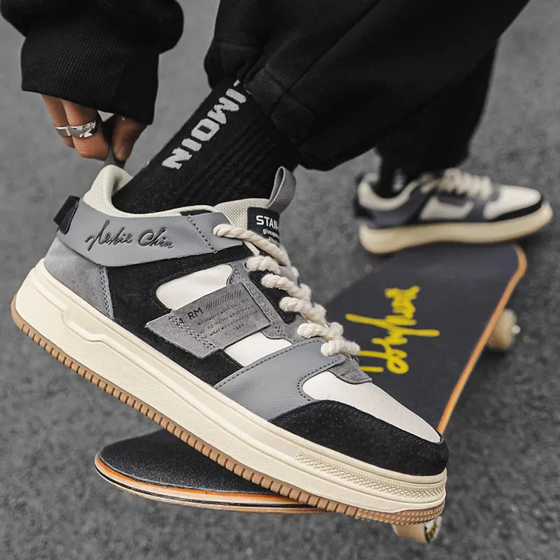 Leather Breathable  sneakers for Men-Non Slip Outdoor Trainers