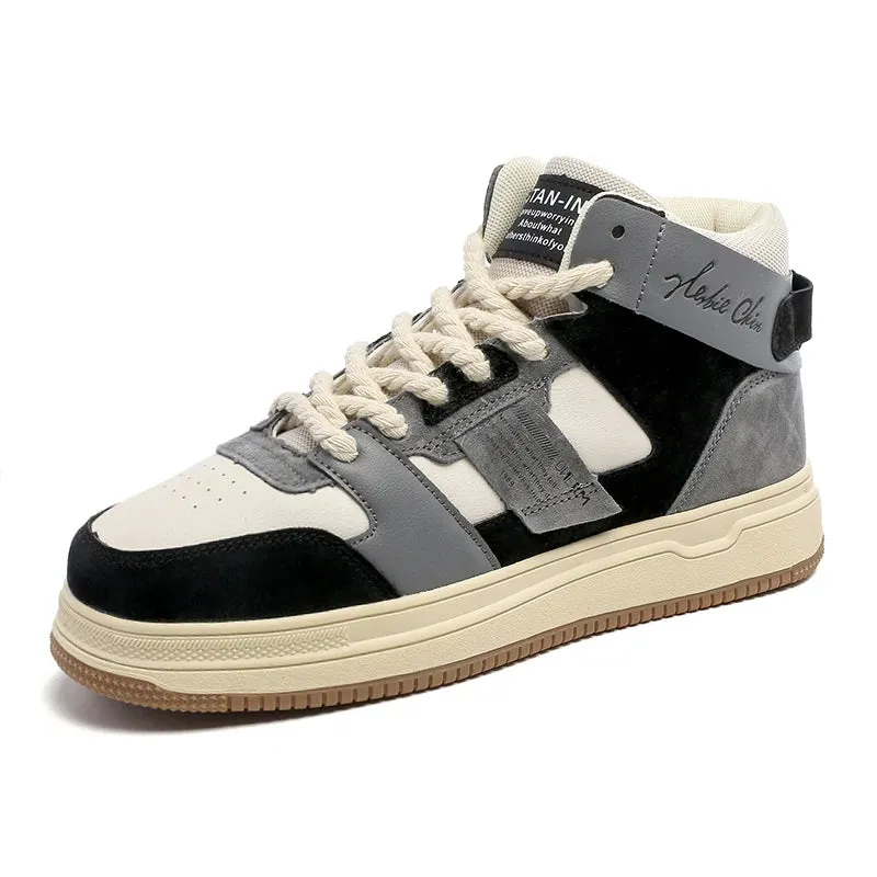 Leather Breathable  sneakers for Men-Non Slip Outdoor Trainers