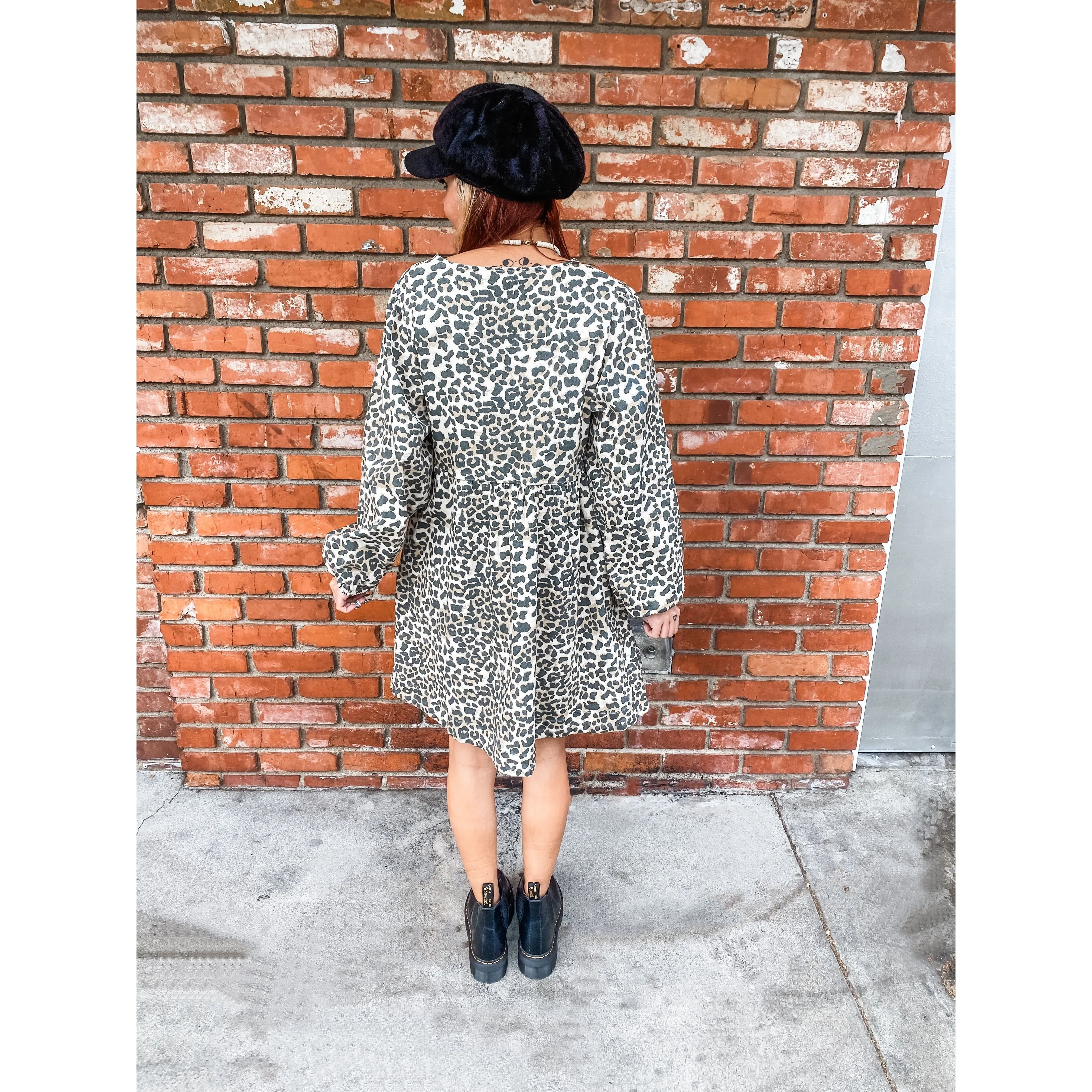 Leopard Tie Front Babydoll Dress