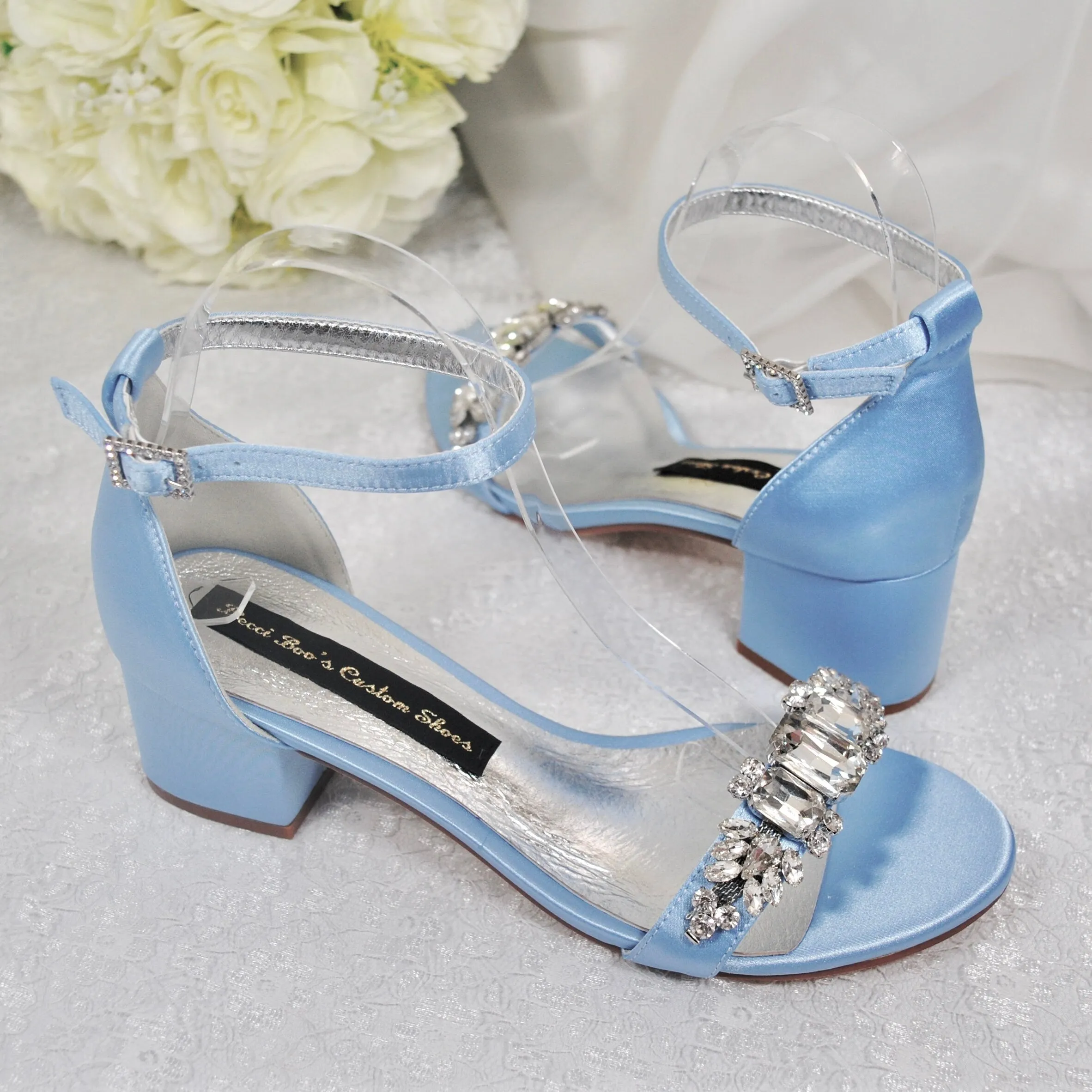 Low Block Heel Wedding Shoes- Size UK6/US8.5