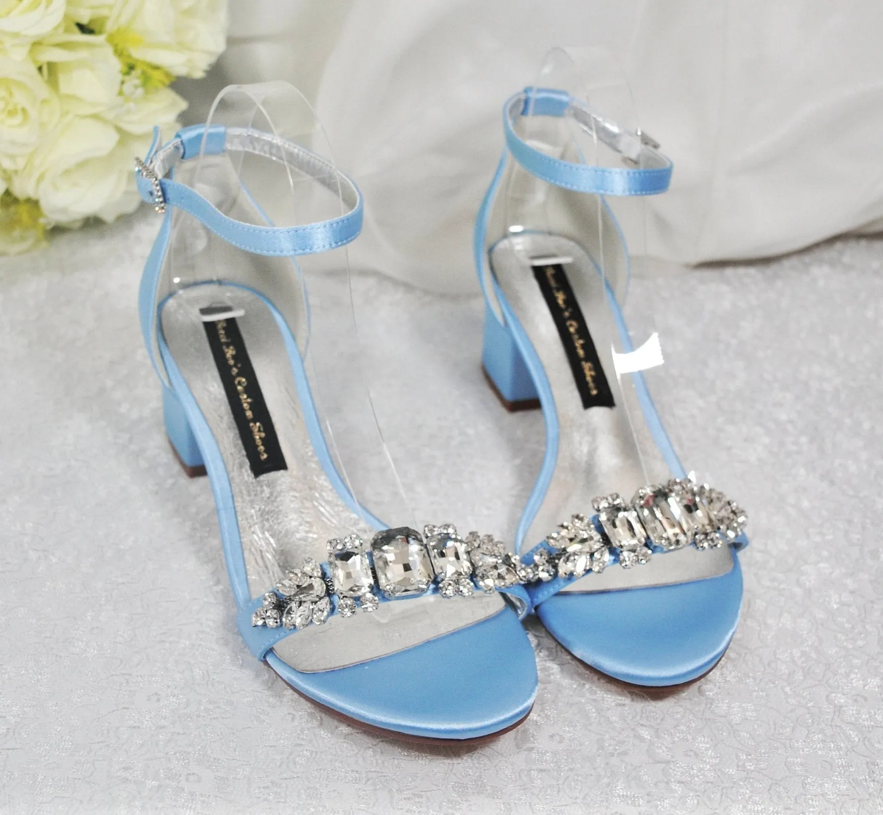 Low Block Heel Wedding Shoes- Size UK6/US8.5