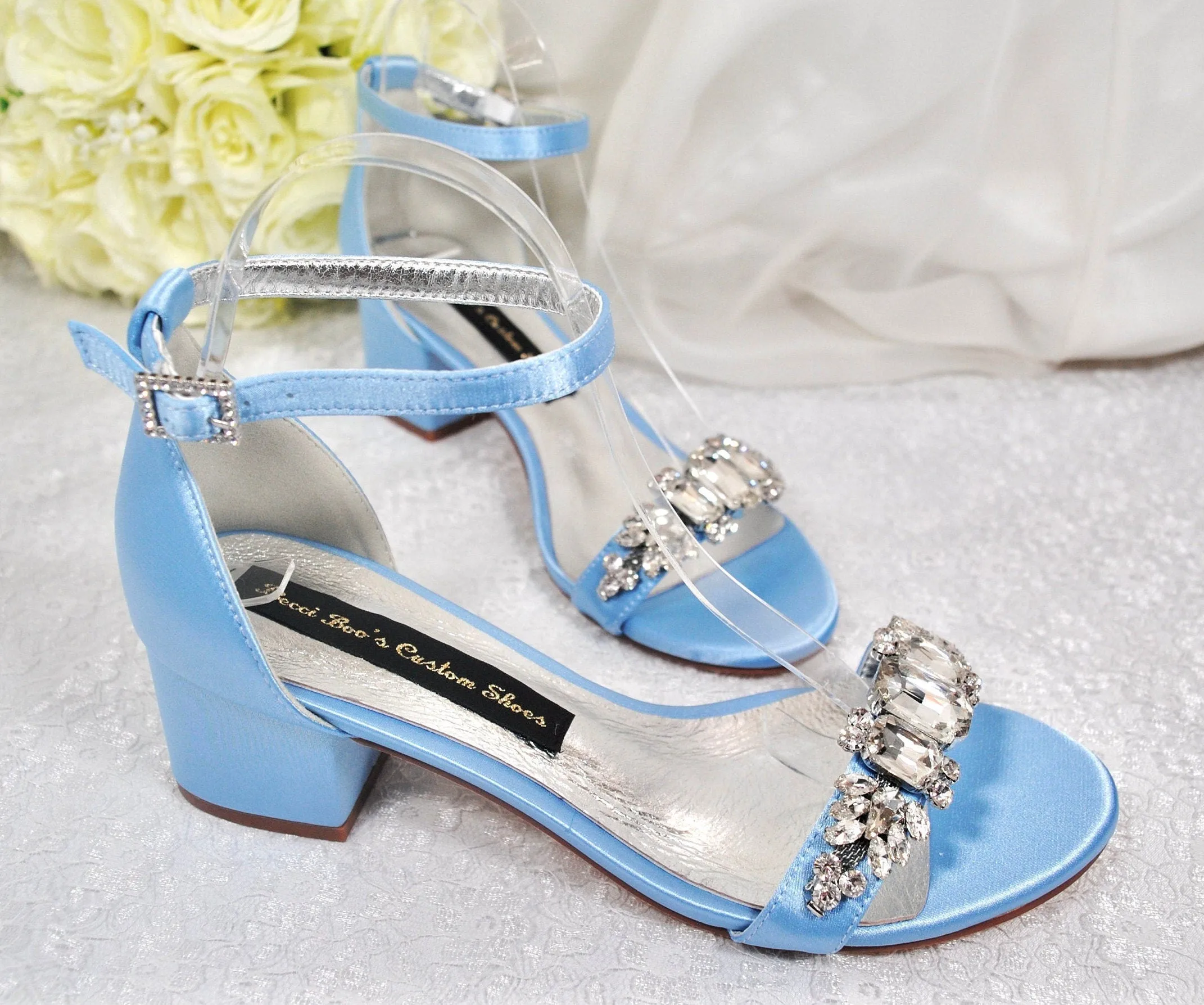 Low Block Heel Wedding Shoes- Size UK6/US8.5