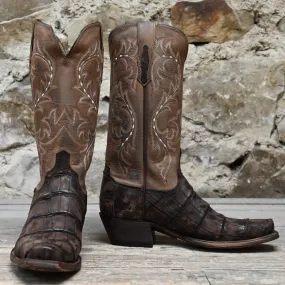 Lucchese Men's 13" Giant American Alligator Boot W/Chocolate Distressed Finish