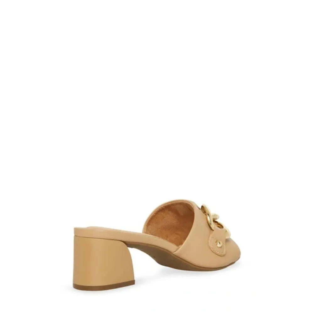 Marri Nude Leather Anne Klein Slide Sandals