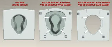MedPro Defense Euro Commode with Flip Up Armrest, Bedpan Compatible