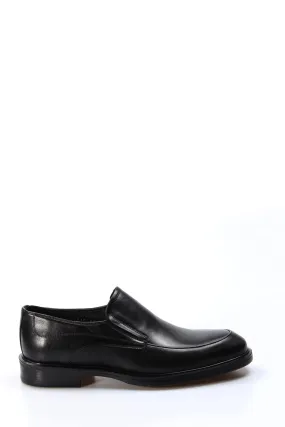 Men's Black Leather Loafers with Cushioned Insole and Sleek Design - Wessi