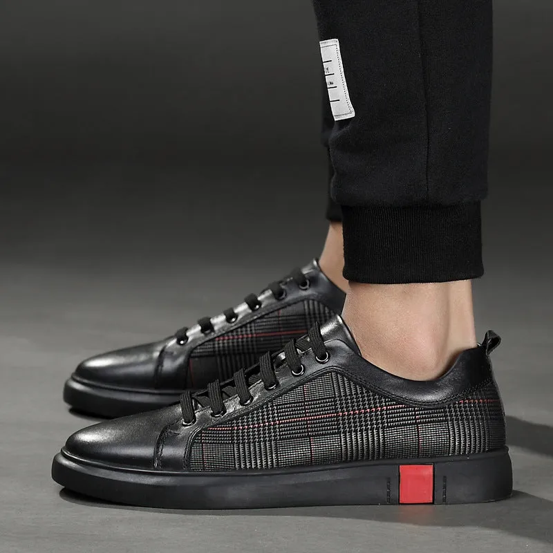 Men's Breathable Leather Casual Sneakers