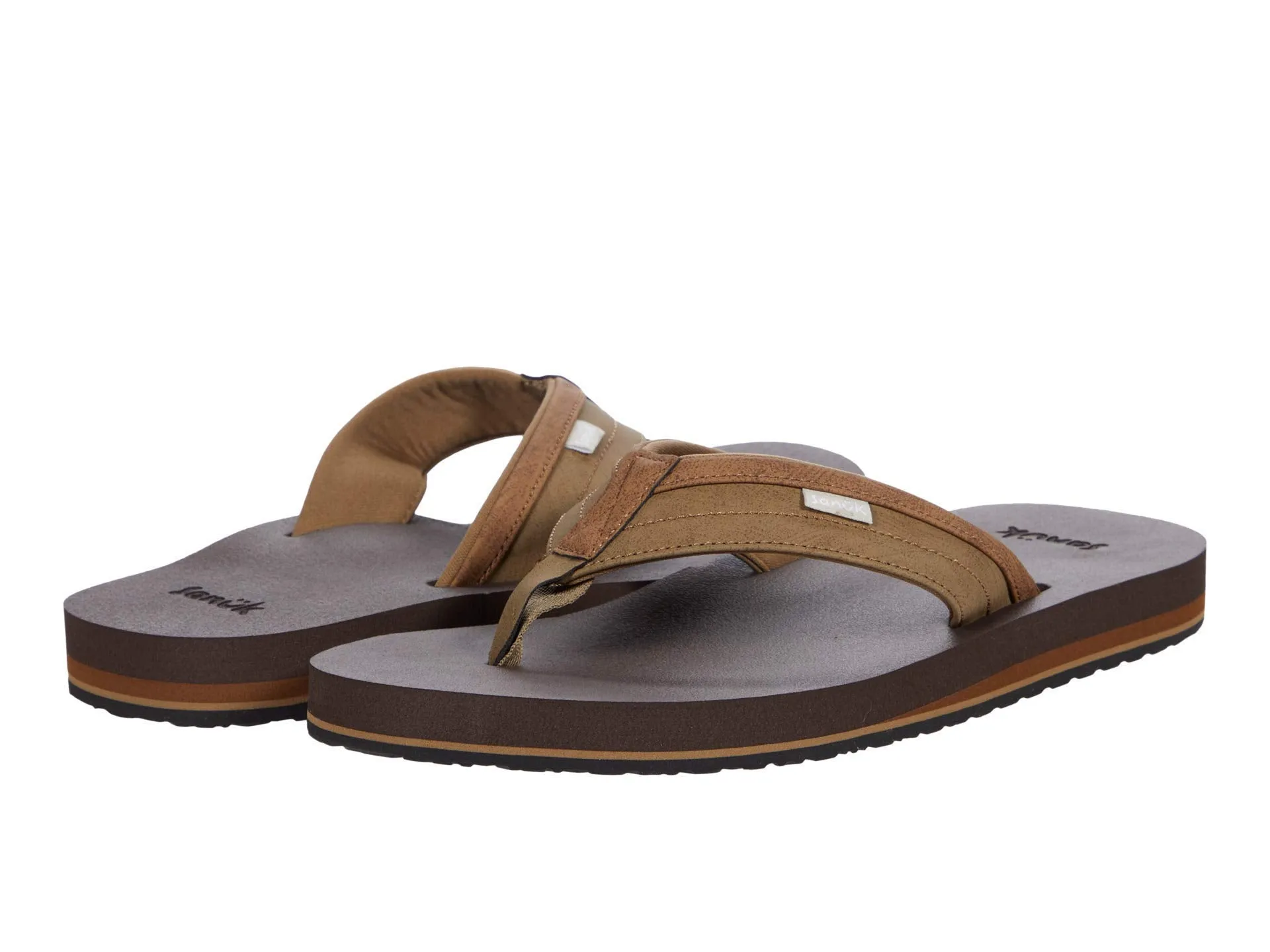 Men's Shoes Sanuk ZIGGY Flip Flop Water-Resistant Sandals 1116734 TAN