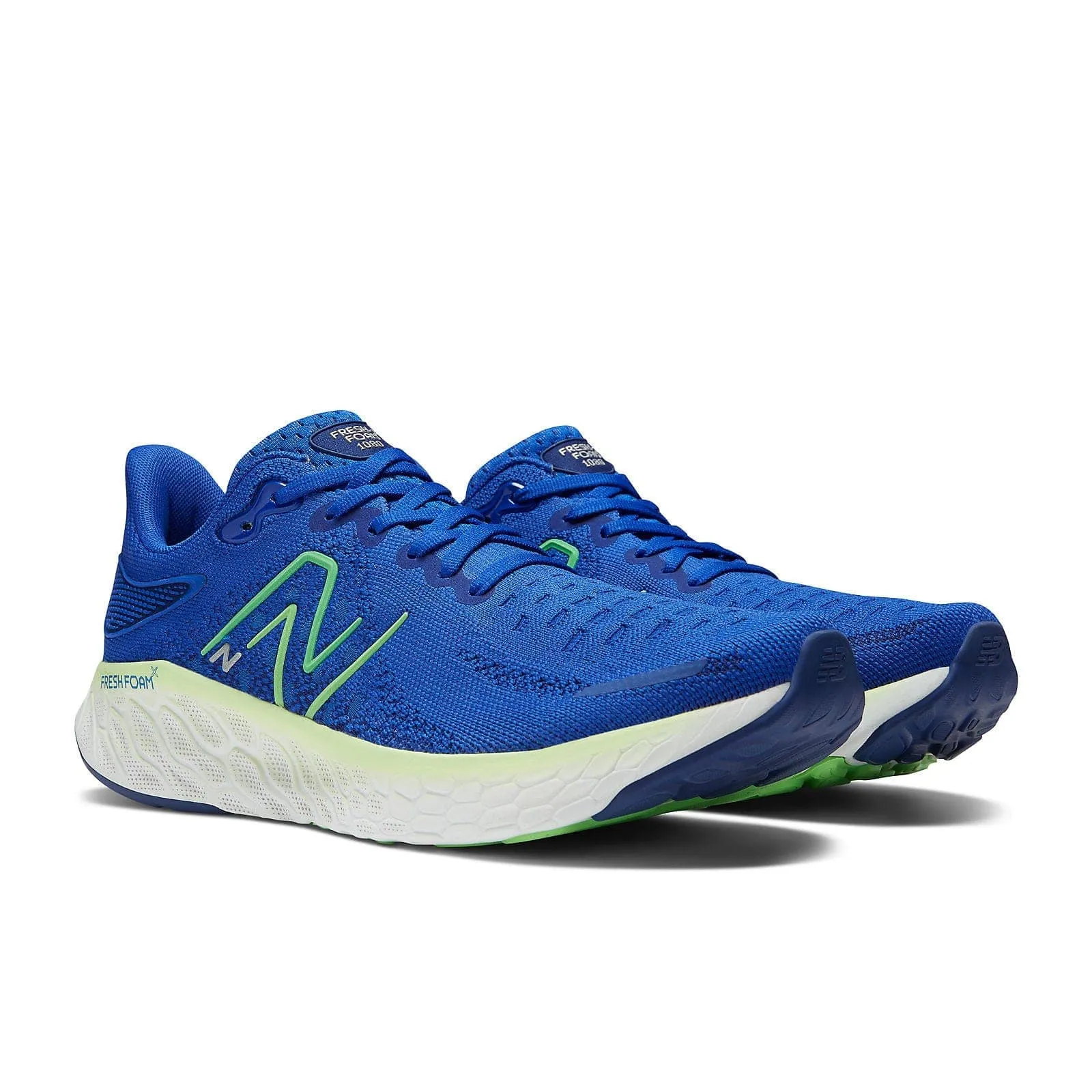 New Balance Fresh Foam X 1080 v12 (Mens) - Blue with Green Apple and Vibrant Spring