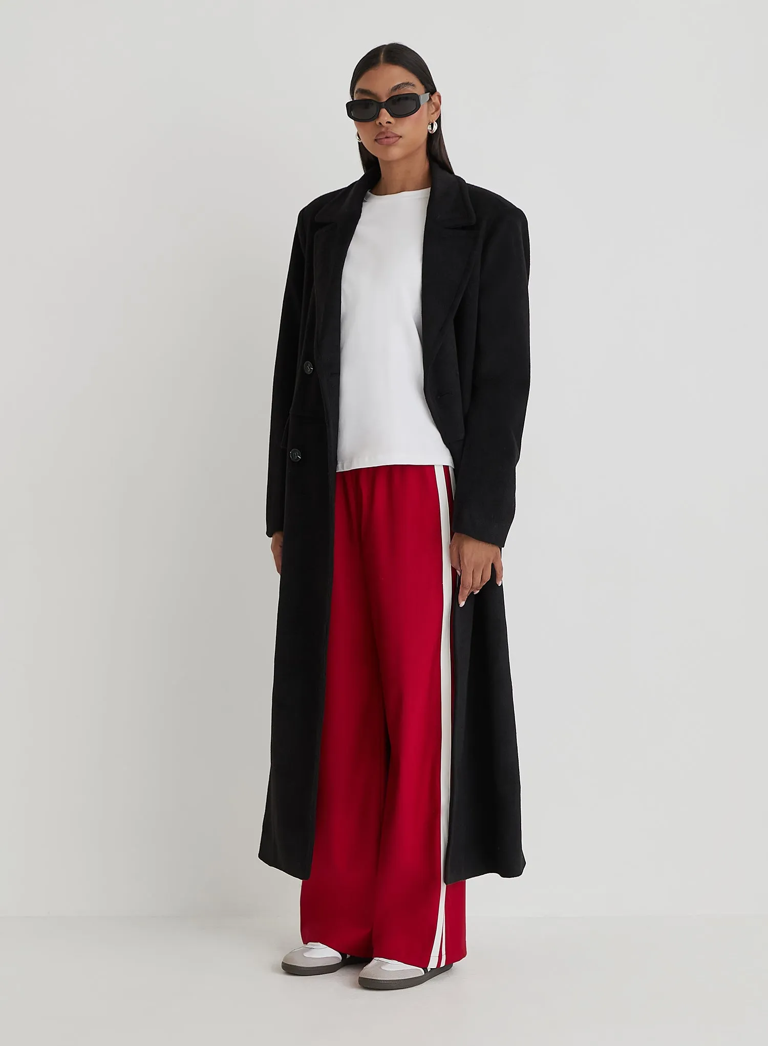 Red Side Stripe Wide Leg Trouser- Tammy