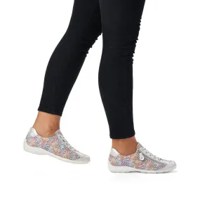 Remonte Tropical Print Leather Lace & Zip Up Trainer