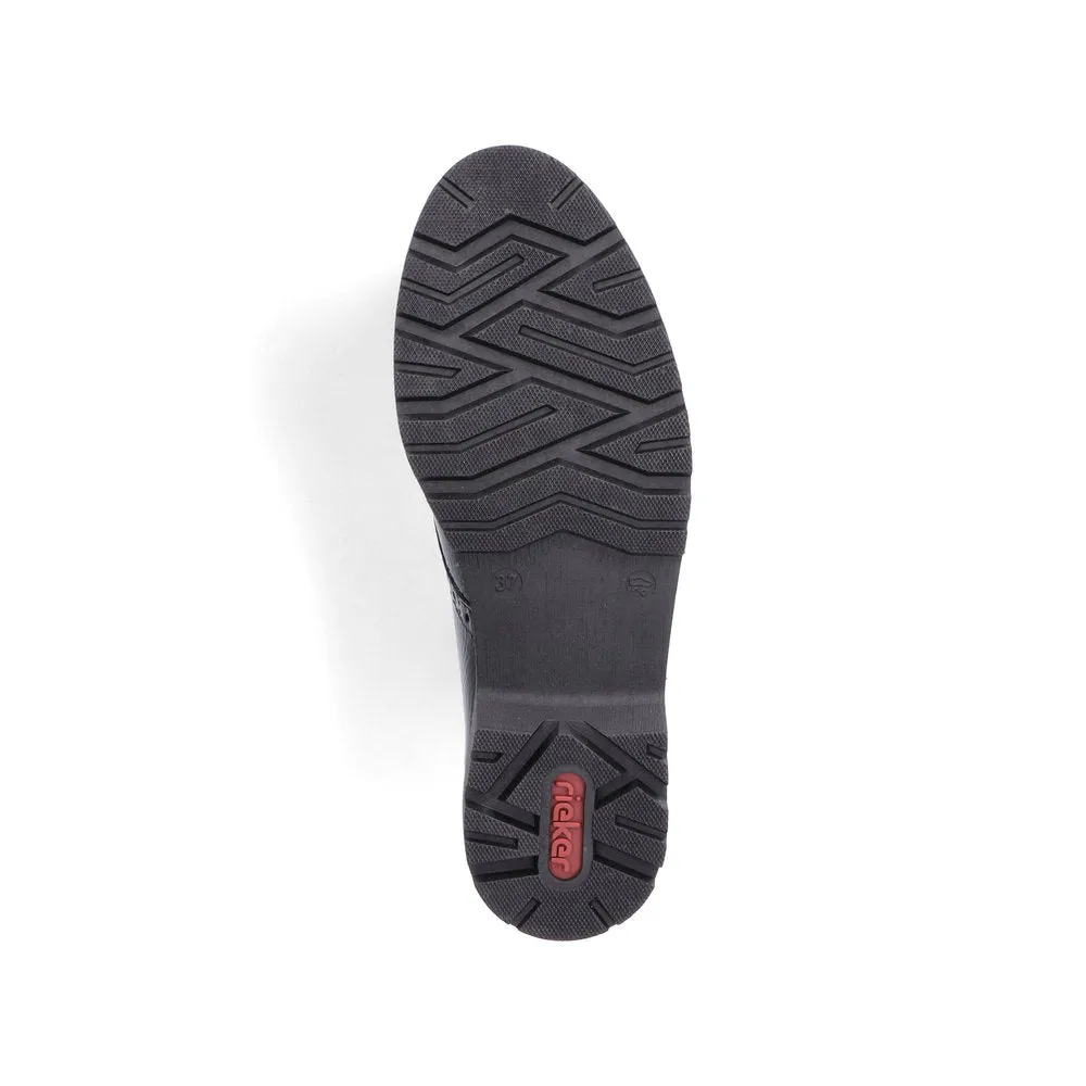 Rieker Ladies Crinkle Patent Lace Up Shoe