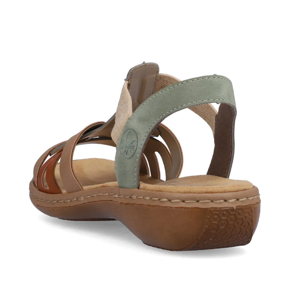 Rieker Ladies Elastic Side Strap Flat Sandal