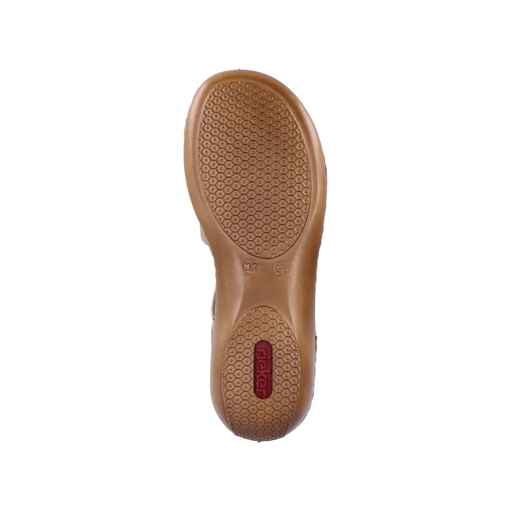 Rieker Ladies Elastic Side Strap Flat Sandal