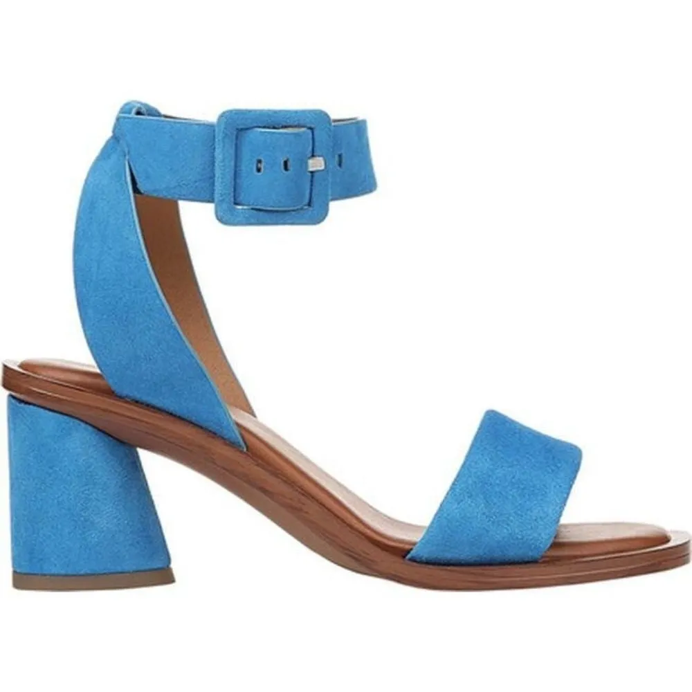 Risa Blue Suede Franco Sarto Ankle Strap Sandal