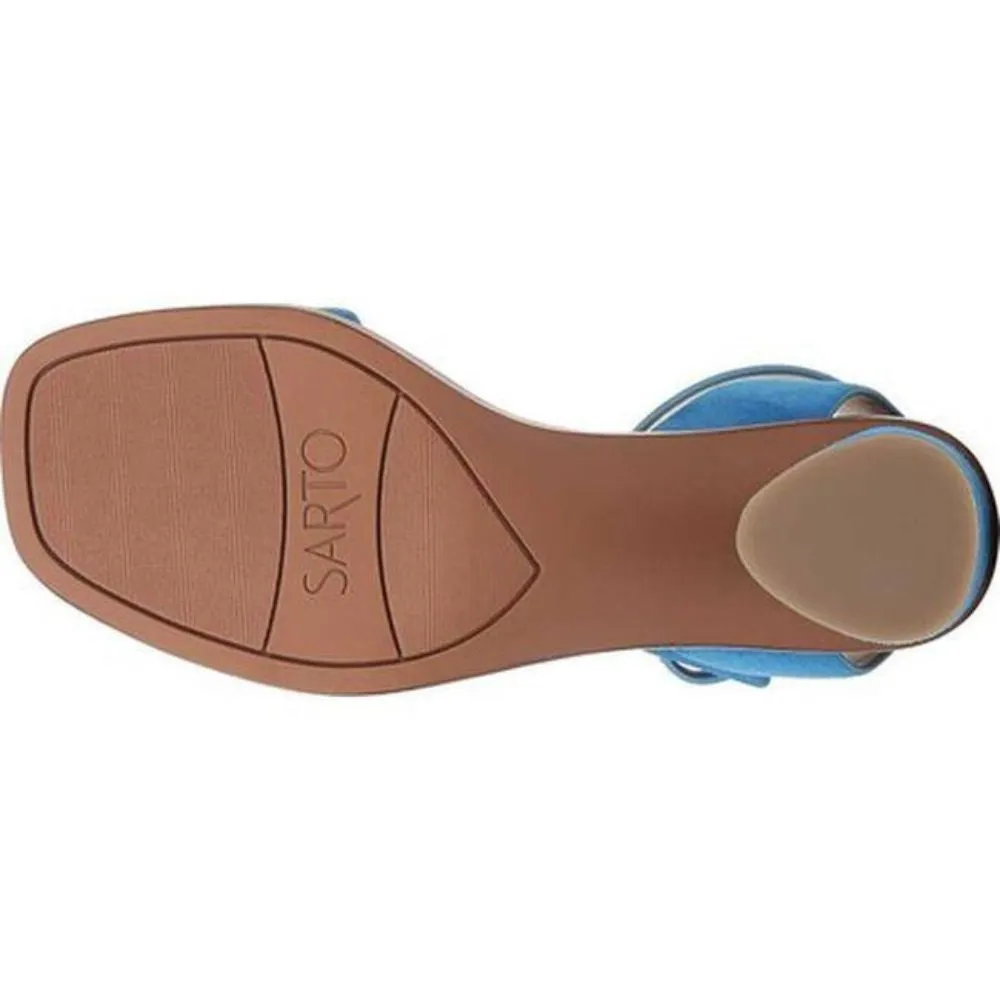 Risa Blue Suede Franco Sarto Ankle Strap Sandal