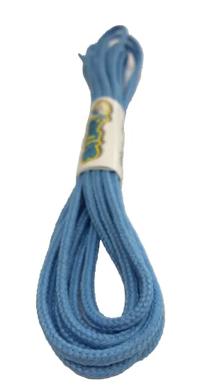 Round Azure Blue Shoelaces - 3mm wide