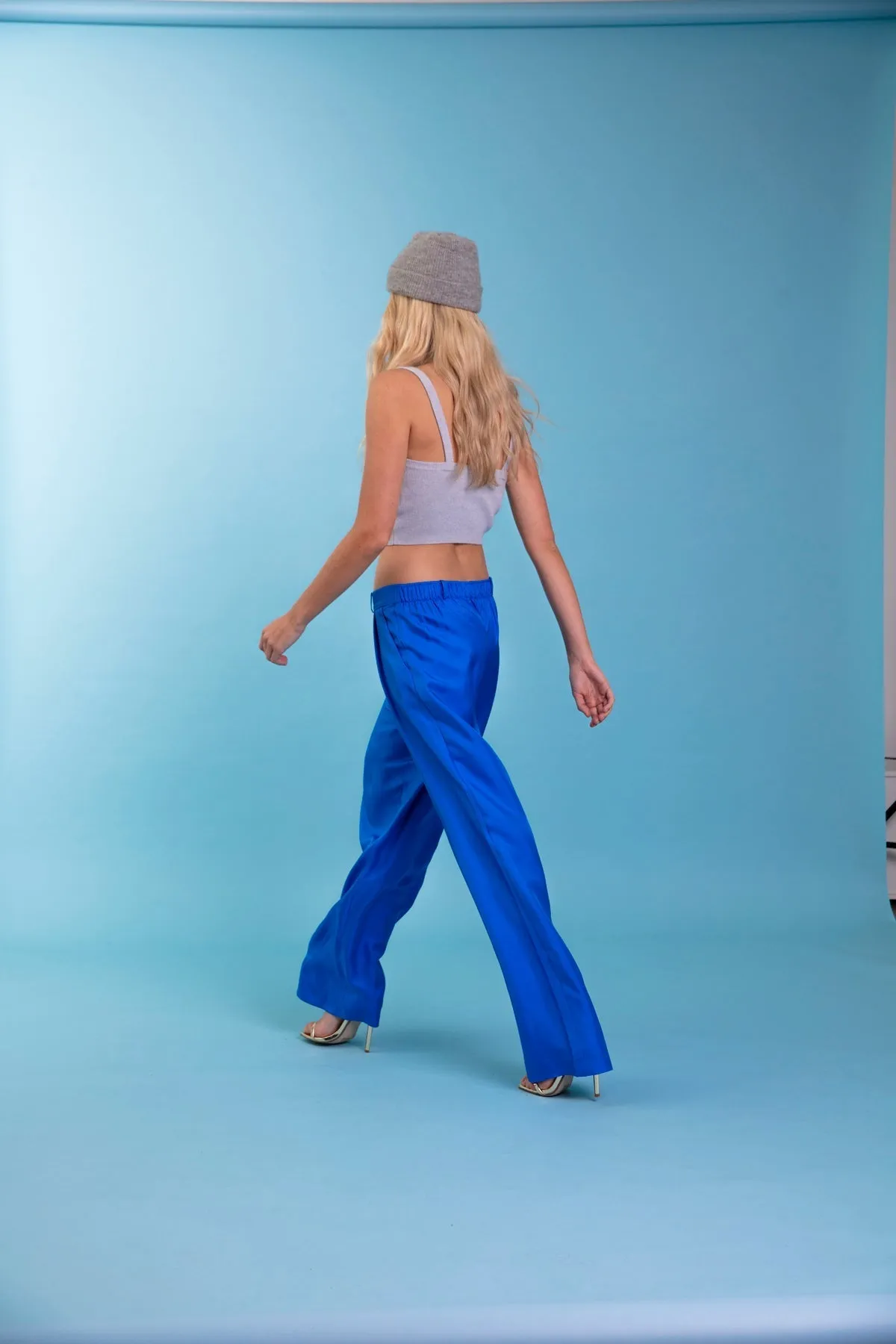 Salinas Silk Trouser Electric Blue Woman