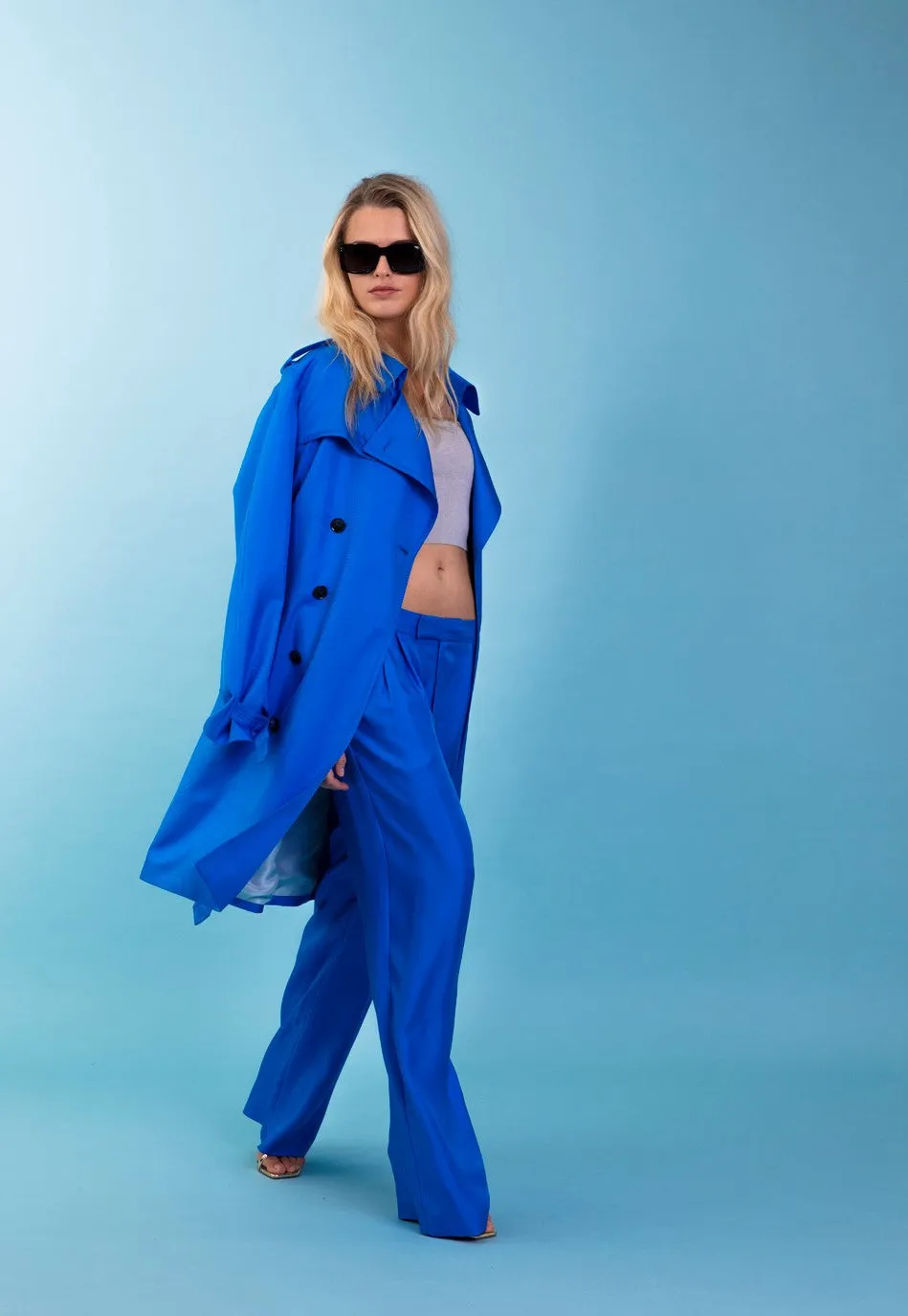Salinas Silk Trouser Electric Blue Woman