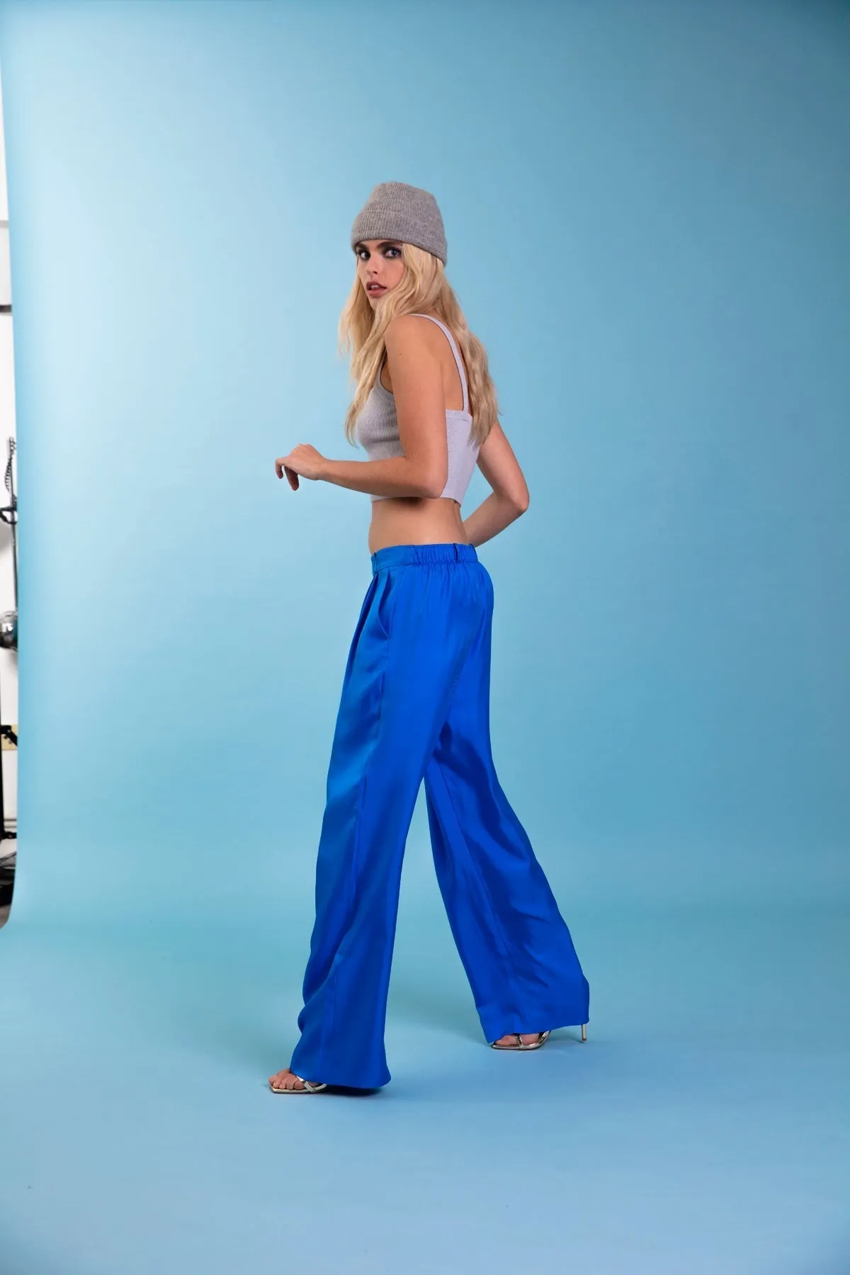 Salinas Silk Trouser Electric Blue Woman
