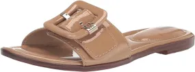 Sam Edelman Gaige Almond Open Squared Toe Buckle Detailed Slip On Flat Sandals