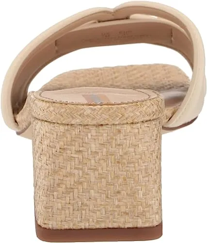 Sam Edelman Waylon Modern Ivory Slip On Squared Open Toe Mule Block Heel Sandals