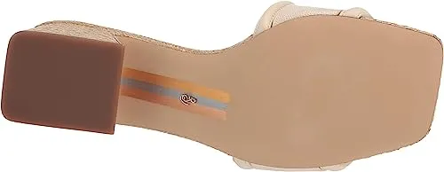 Sam Edelman Waylon Modern Ivory Slip On Squared Open Toe Mule Block Heel Sandals