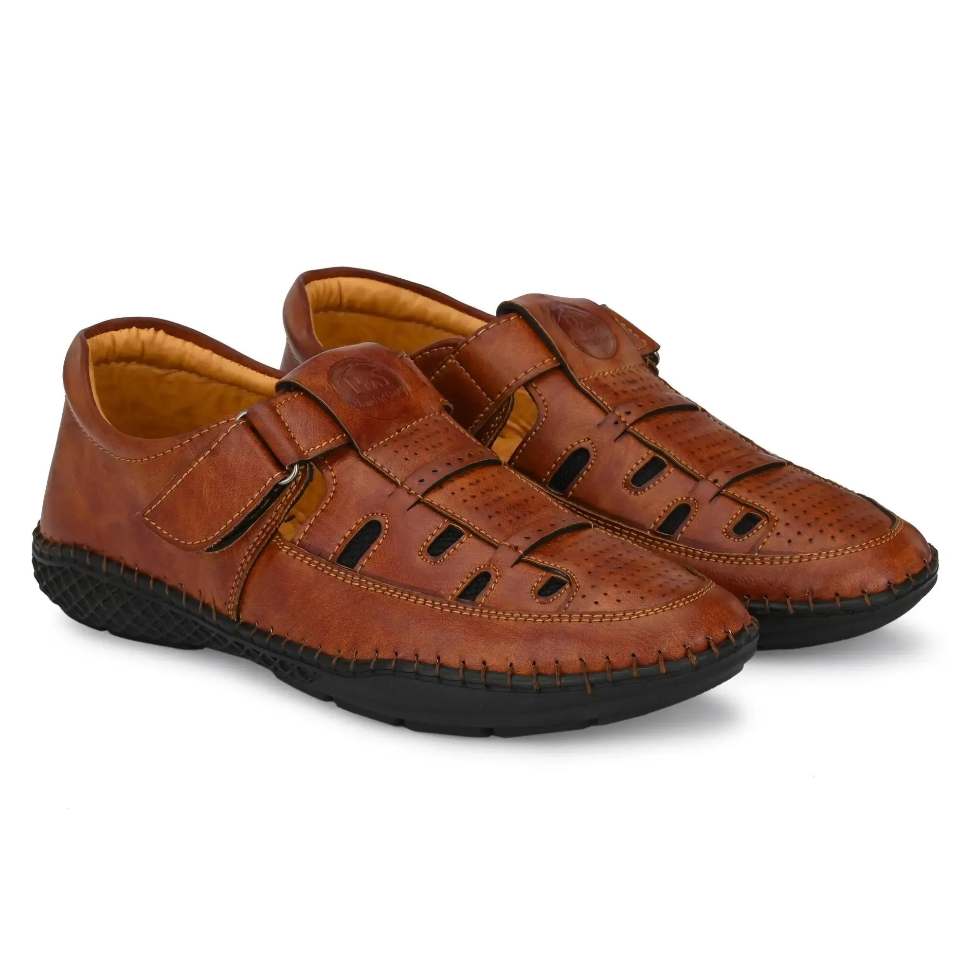 Sandals - Men's Synthetic Leather Tan Sandal