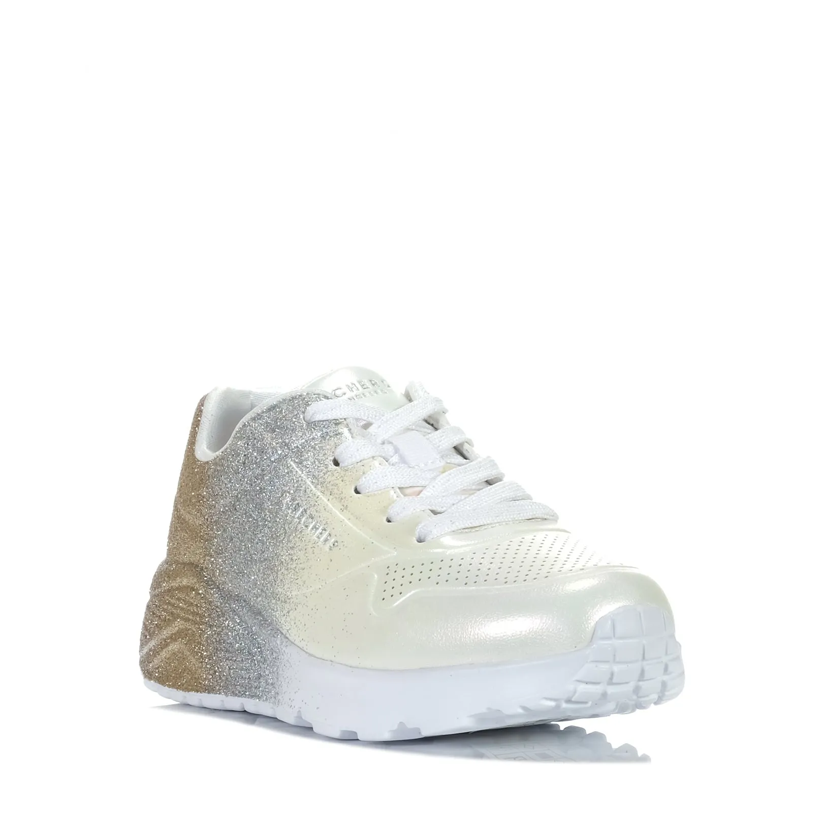 Skechers Kids' Uno Lite - Metallic Shimmers 310393L White Multi