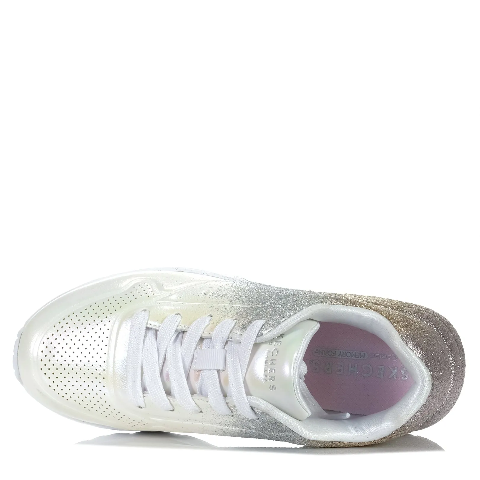 Skechers Kids' Uno Lite - Metallic Shimmers 310393L White Multi
