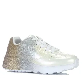 Skechers Kids' Uno Lite - Metallic Shimmers 310393L White Multi