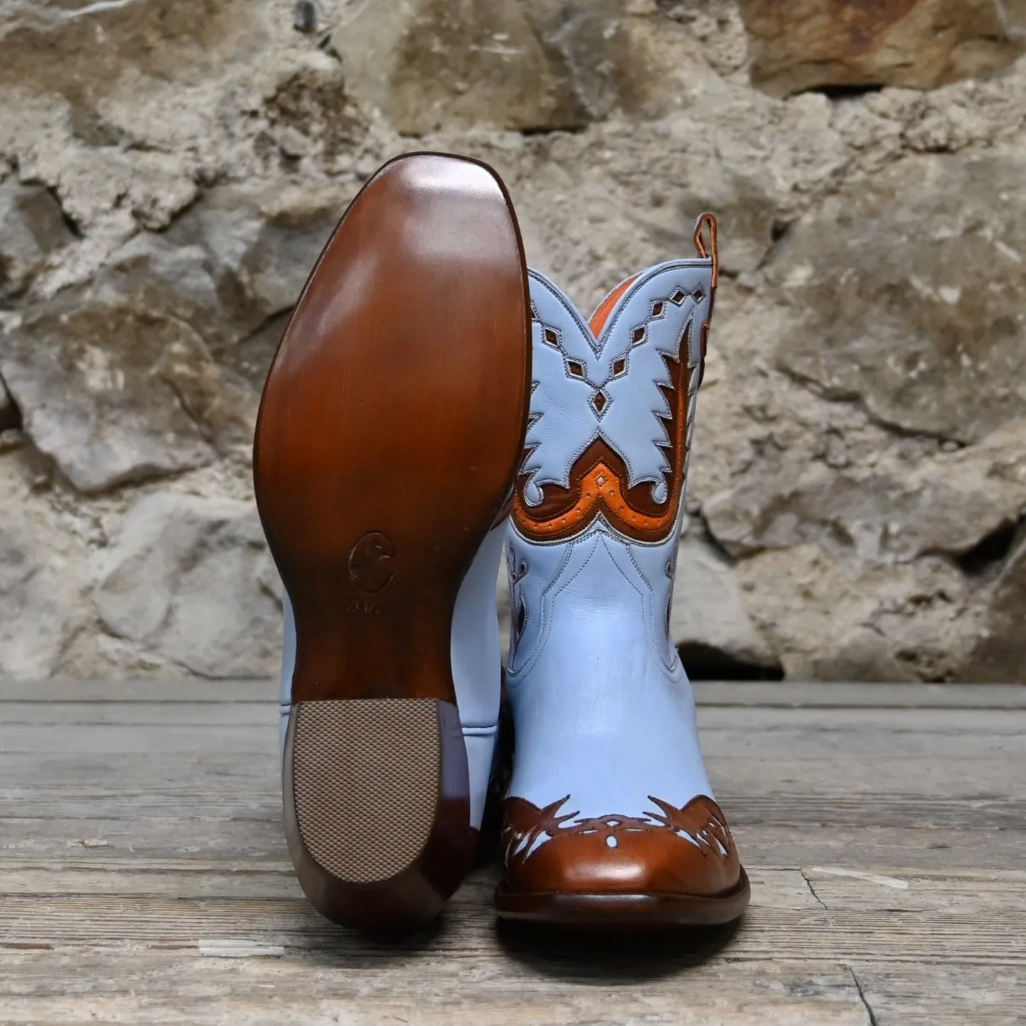 Stallion Ladies Vintage Western Powder Blue Peewee W/Wingtip