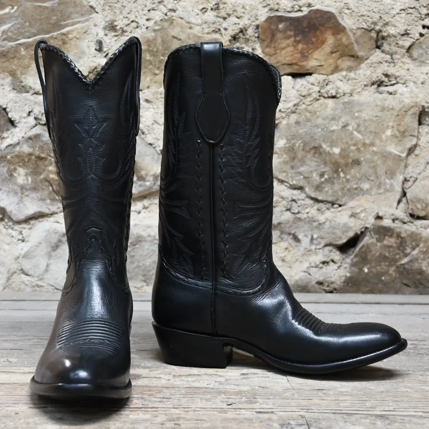 Stallion Men's Western Boot W/Lacing On Top And Buckstitching On Side