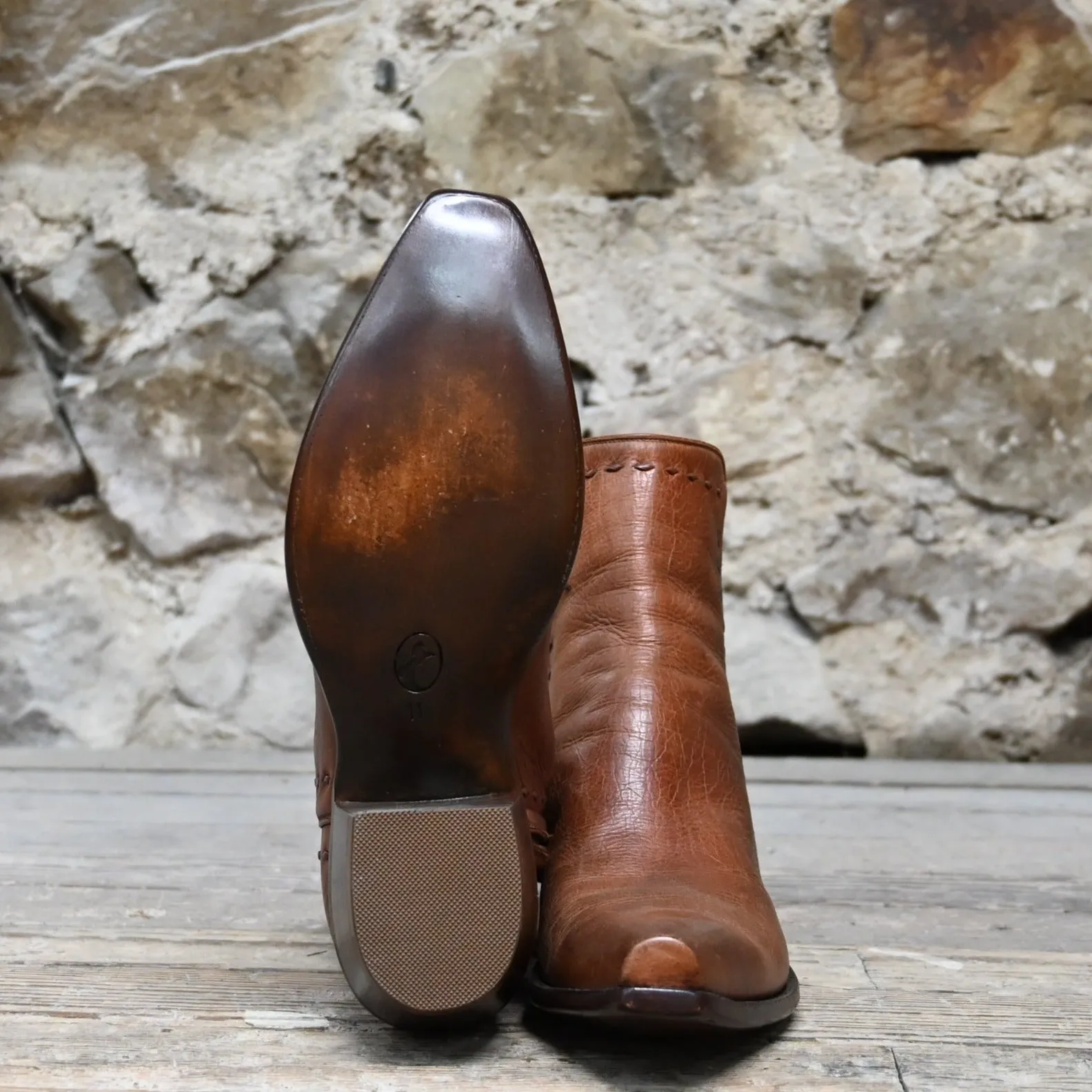 Stallion Men's Zorro Cognac Calf W/Buckstitching