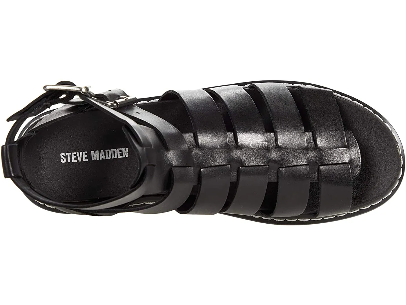 Steve Madden Women's Strappy Platform Sandal - Black BENE03S1