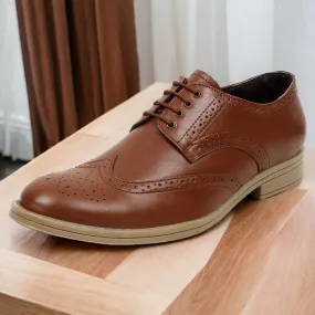 Tan Brogue Shoes For Men - Defective