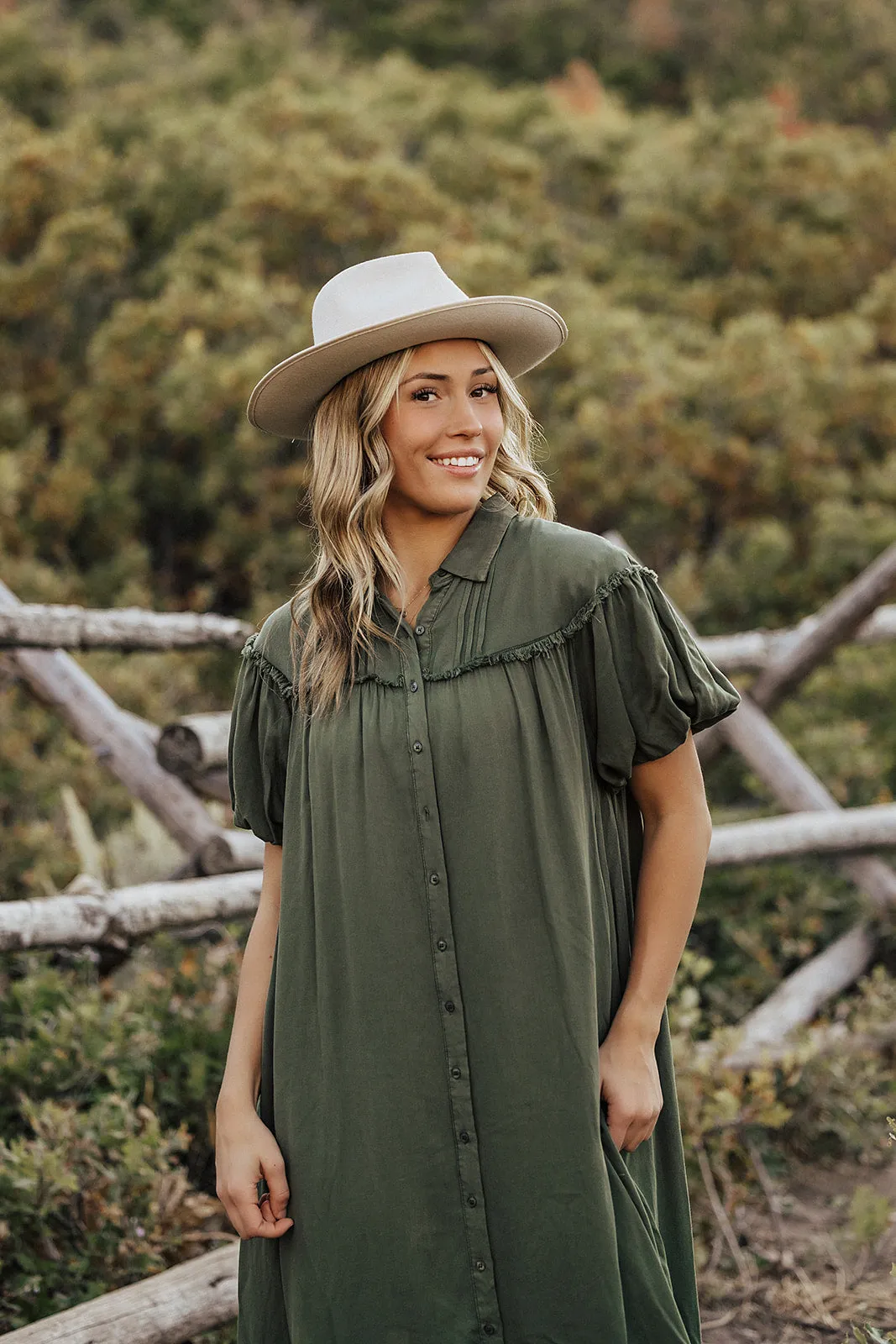 THE ASPYN SHIRT DRESS IN OLIVE
