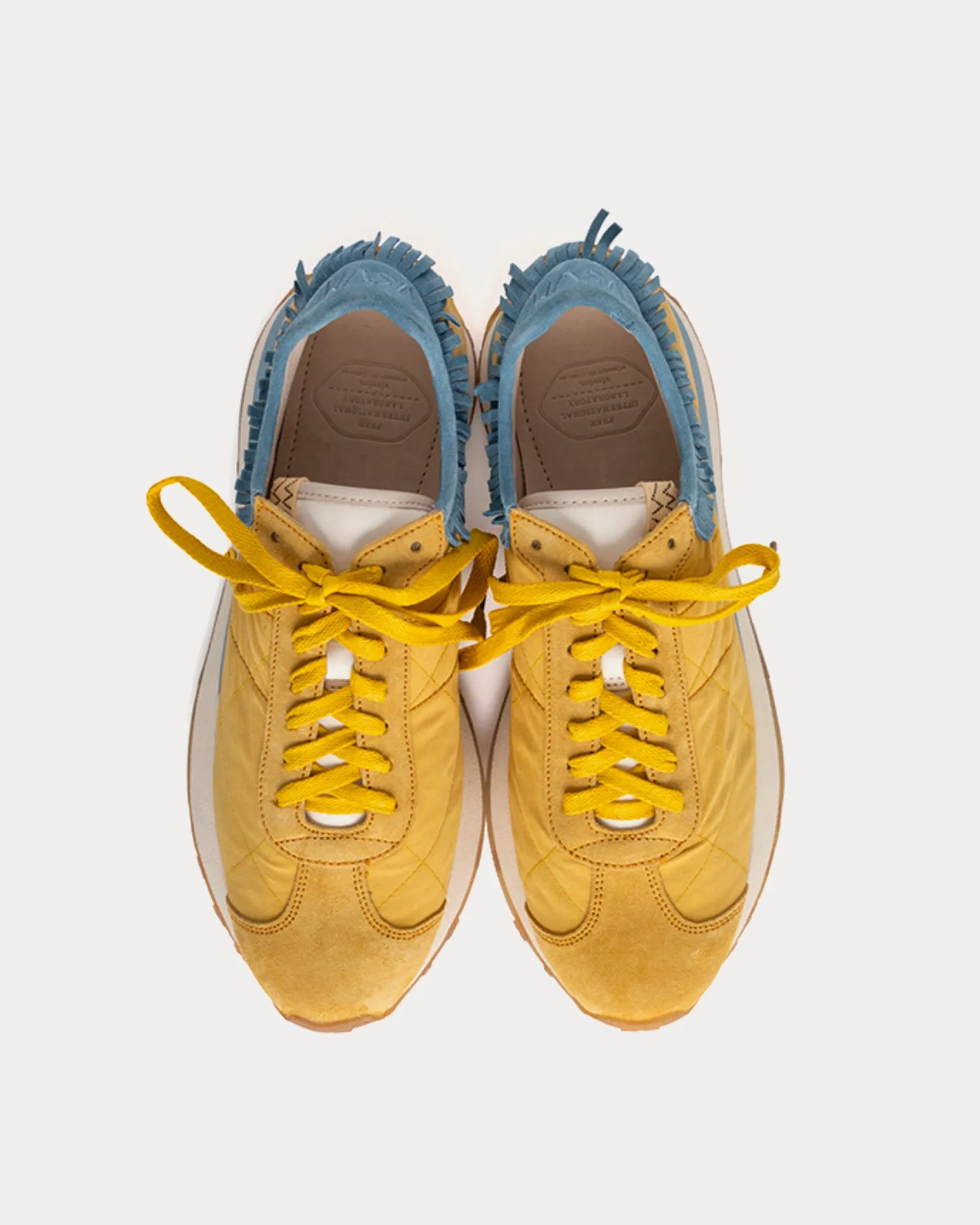 Walpi Runner Cotton & Nylon Mustard Low Top Sneakers