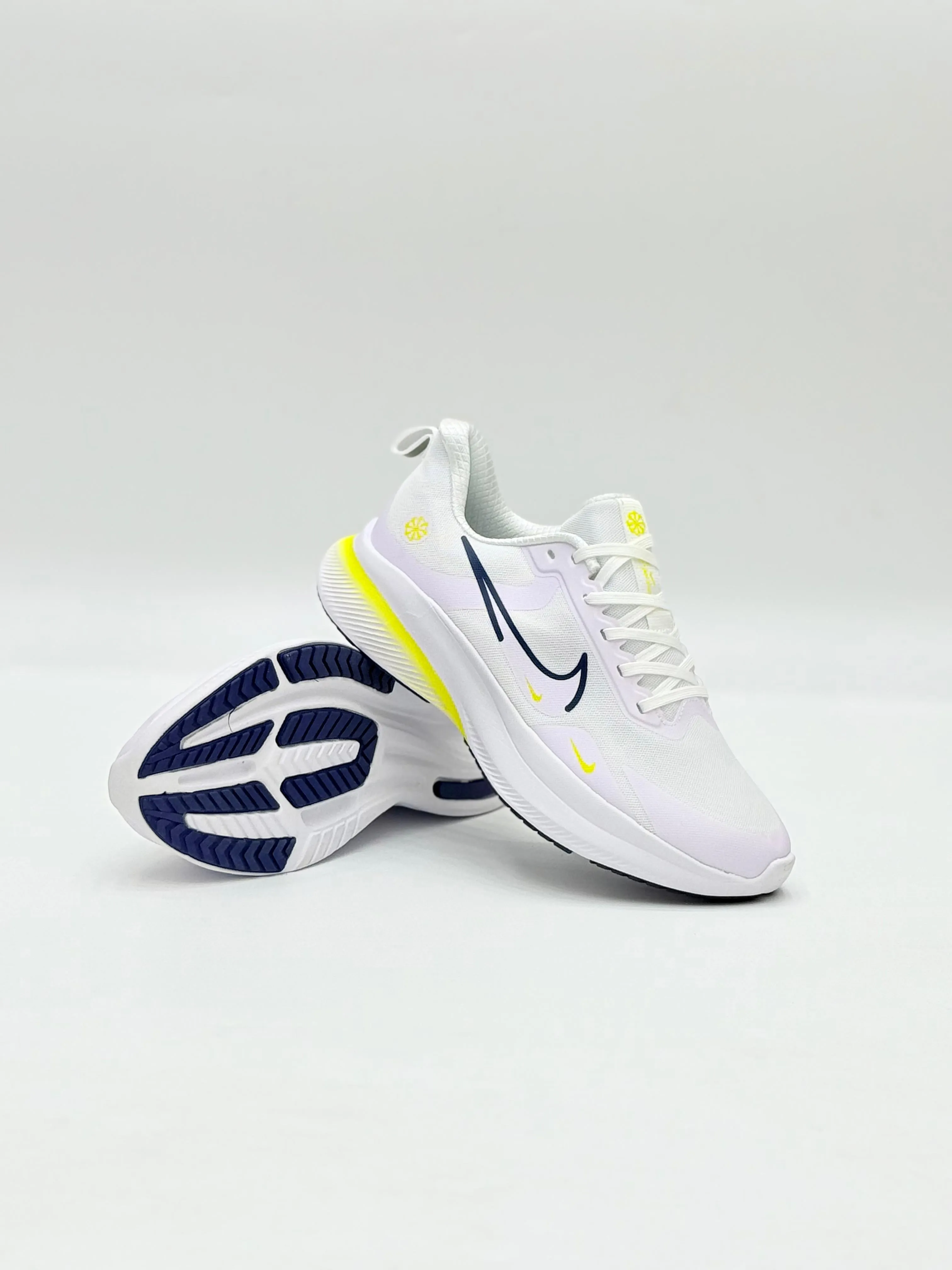 White & Coral Performance Sneakers – Lightweight & Stylish