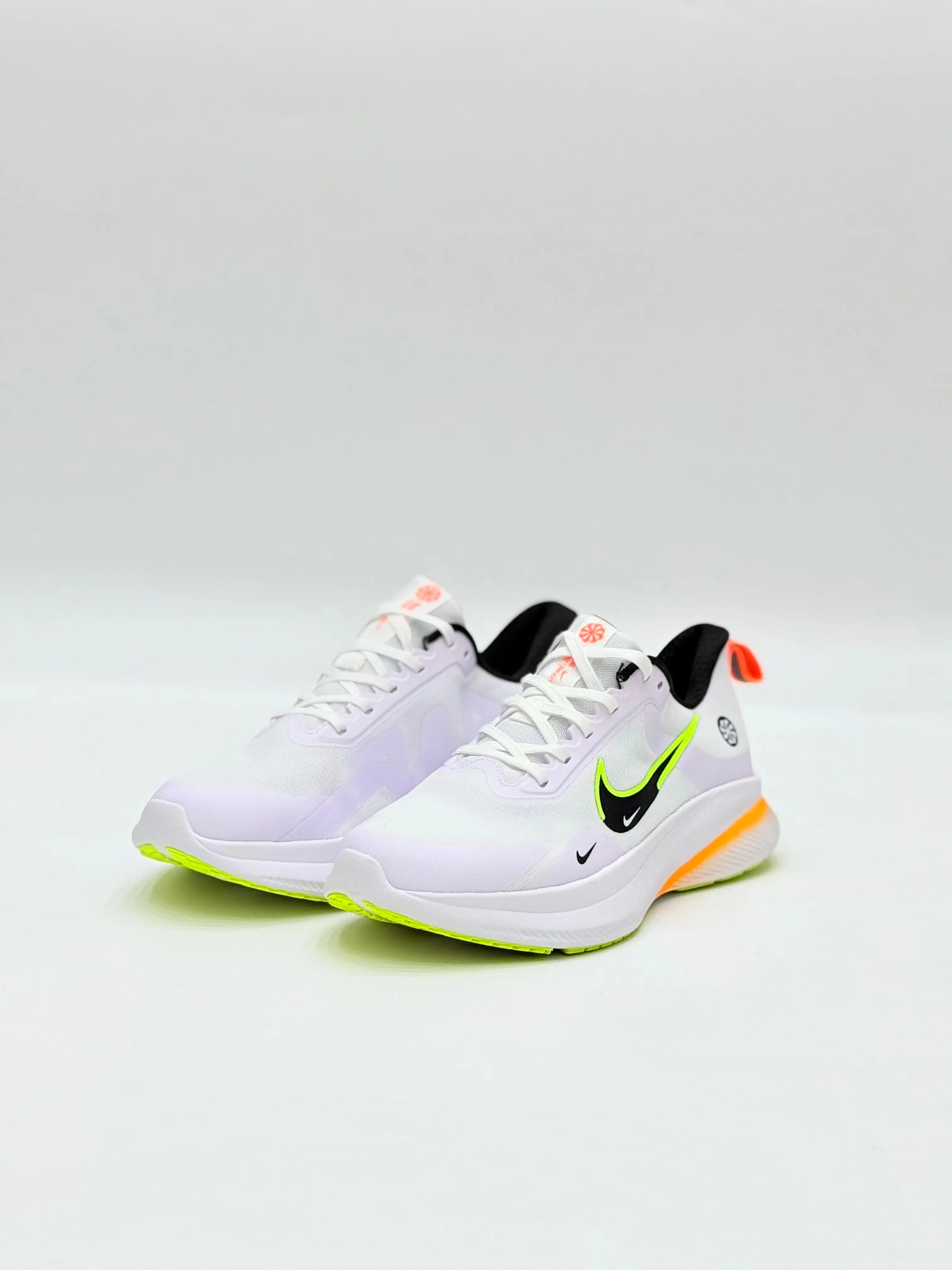 White & Coral Performance Sneakers – Lightweight & Stylish