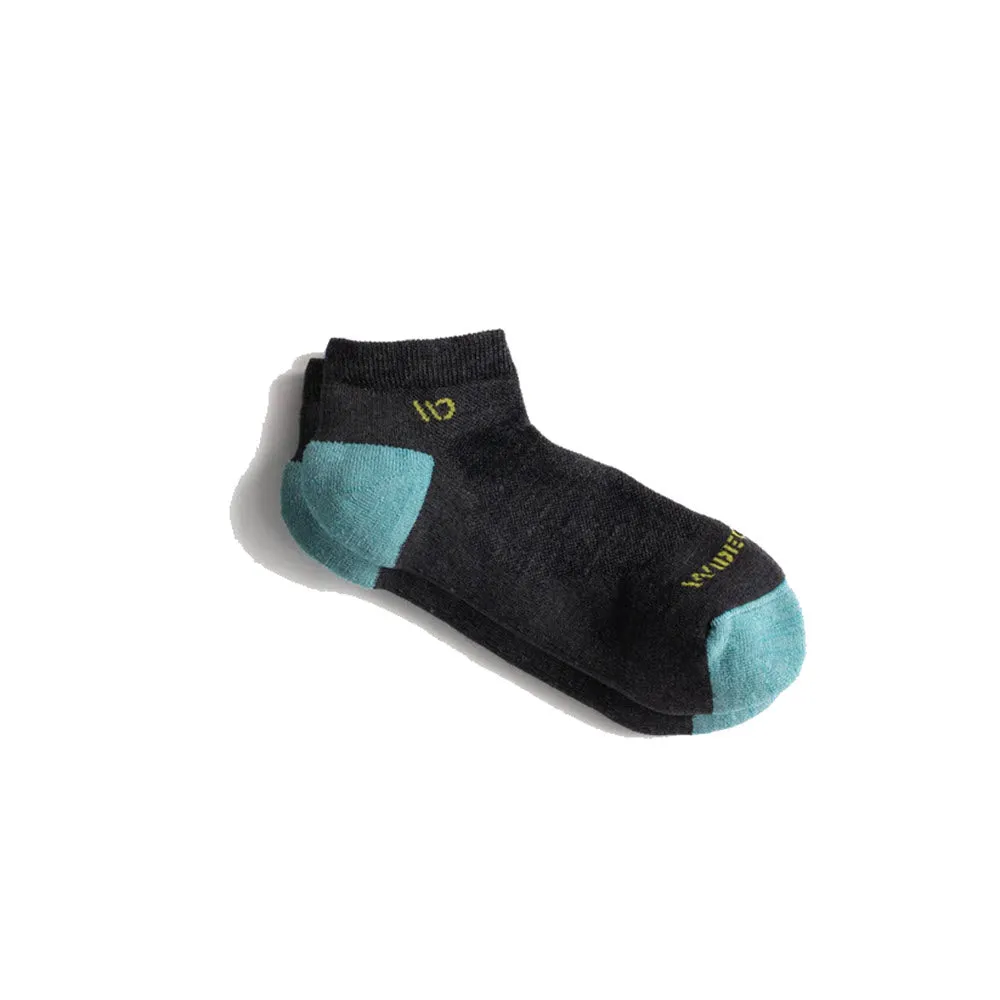 WIDE OPEN NO SHOW SOCKS CUSHION CHARCOAL - WOMENS