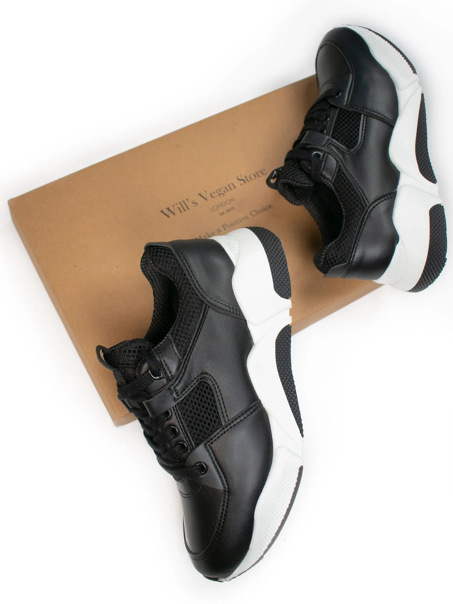 Women's Chicago Low Tops by Will's Vegan Shoes (White, Black)
